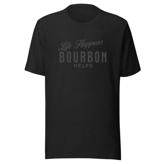 Life Happens Bourbon Helps Tee: Perfect Everyday Cotton Tee BOURBON,DRINKING,MENS,New,TSHIRT,UNISEX,WOMENS Dayzzed Apparel