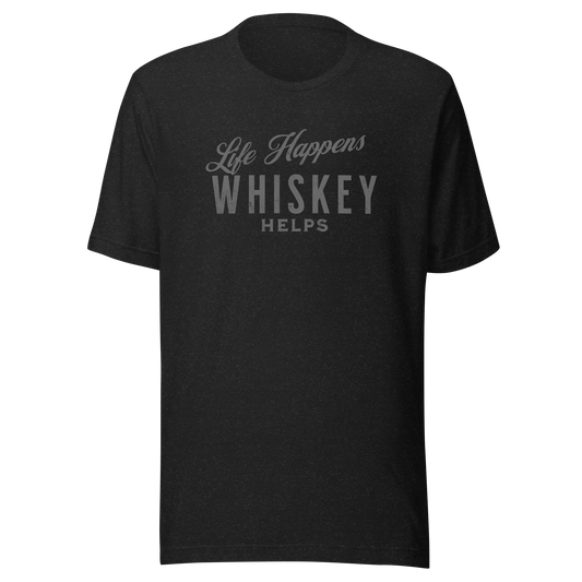 "Life Happens Whiskey Helps" - Perfect Funny Drinking Tee MENS,New,TSHIRT,UNISEX,WHISKEY,WOMENS Dayzzed Apparel