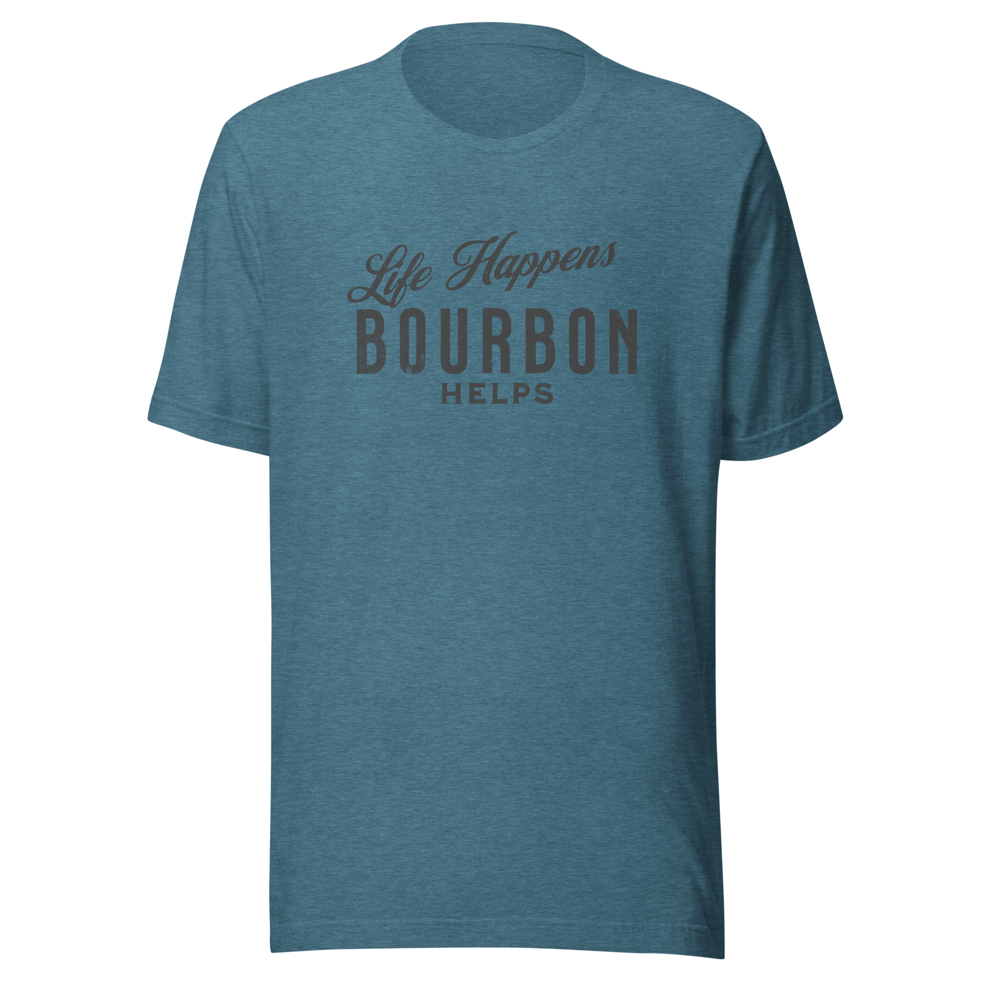 Life Happens Bourbon Helps Tee: Perfect Everyday Cotton Tee BOURBON,DRINKING,MENS,New,TSHIRT,UNISEX,WOMENS Dayzzed Apparel