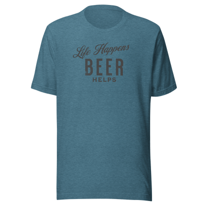 Life Happens Beer Helps Tee - Perfect Everyday Comfort BEER,DRINKING,MENS,New,TSHIRT,UNISEX,WOMENS Dayzzed Apparel