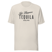 Life Happens Tequila Helps Tee - Unwind with humor DRINKING,MENS,New,TEQUILA,TSHIRT,UNISEX,WOMENS Dayzzed Apparel