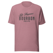 Life Happens Bourbon Helps Tee: Perfect Everyday Cotton Tee BOURBON,DRINKING,MENS,New,TSHIRT,UNISEX,WOMENS Dayzzed Apparel