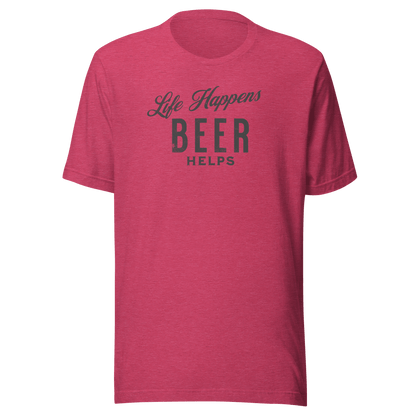 Life Happens Beer Helps Tee - Perfect Everyday Comfort BEER,DRINKING,MENS,New,TSHIRT,UNISEX,WOMENS Dayzzed Apparel