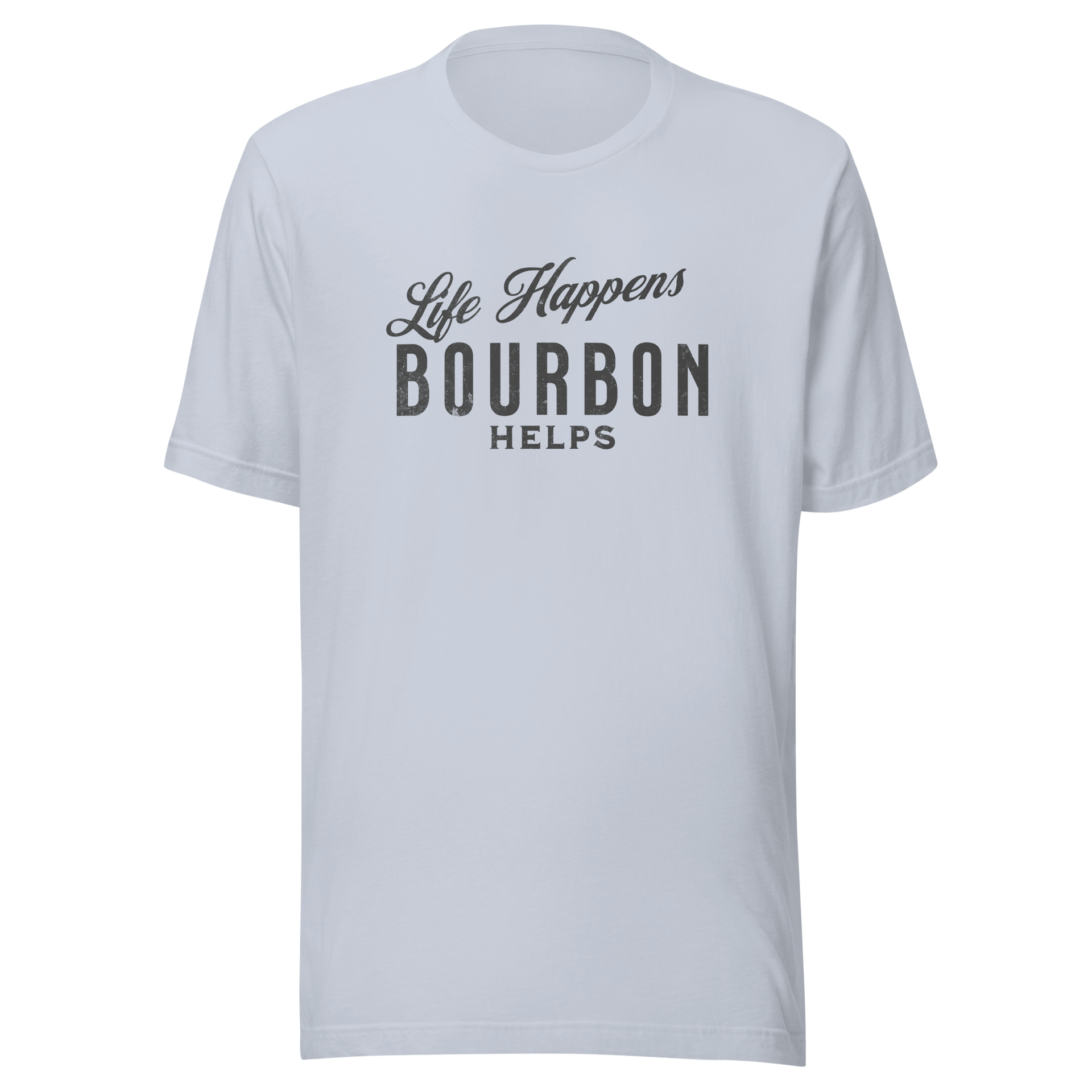 Life Happens Bourbon Helps Tee: Perfect Everyday Cotton Tee BOURBON,DRINKING,MENS,New,TSHIRT,UNISEX,WOMENS Dayzzed Apparel