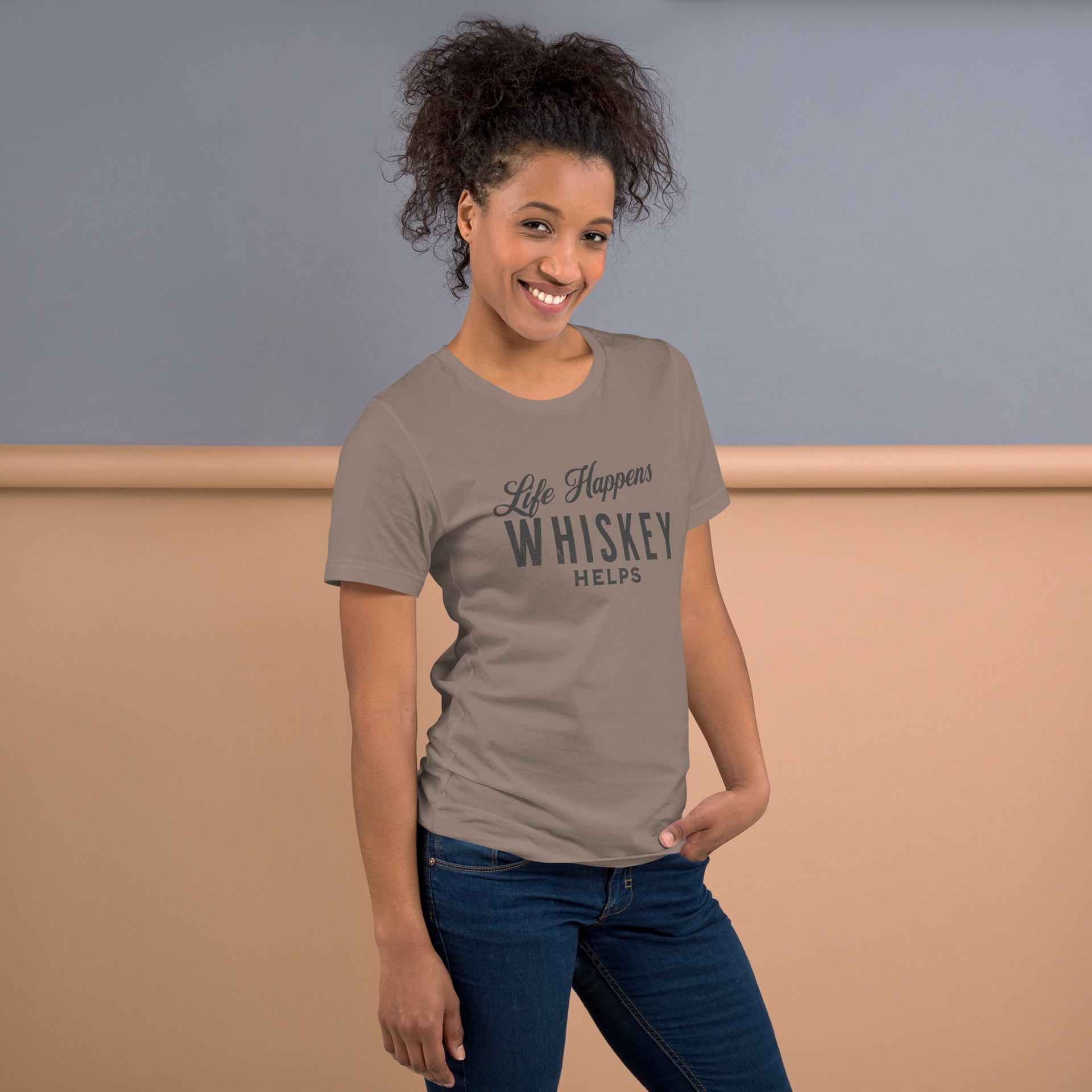 "Life Happens Whiskey Helps" - Perfect Funny Drinking Tee MENS,New,TSHIRT,UNISEX,WHISKEY,WOMENS Dayzzed Apparel