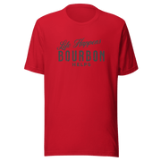 Life Happens Bourbon Helps Tee: Perfect Everyday Cotton Tee BOURBON,DRINKING,MENS,New,TSHIRT,UNISEX,WOMENS Dayzzed Apparel