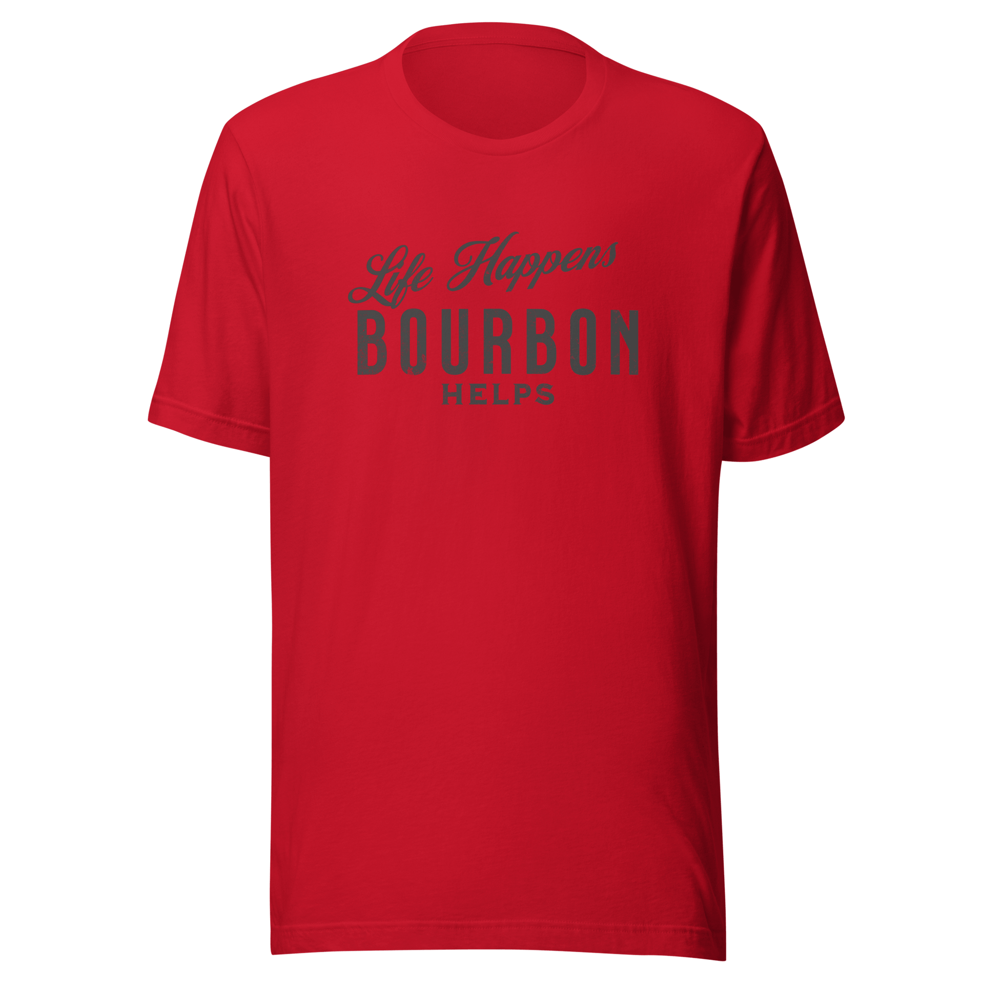 Life Happens Bourbon Helps Tee: Perfect Everyday Cotton Tee BOURBON,DRINKING,MENS,New,TSHIRT,UNISEX,WOMENS Dayzzed Apparel