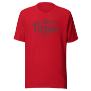 "Life Happens Alcohol Helps" T-Shirt: Embrace Fun! Get your hands on the ultimate funny drinking t-shirt. Comfortable, lightweight, and perfect for all. Dive into fun with style!