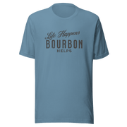 Life Happens Bourbon Helps Tee: Perfect Everyday Cotton Tee BOURBON,DRINKING,MENS,New,TSHIRT,UNISEX,WOMENS Dayzzed Apparel