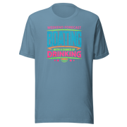 Tee with "Weekend Forecast: Boating with a Chance of Drinking" in bright colors, ideal for boaters.