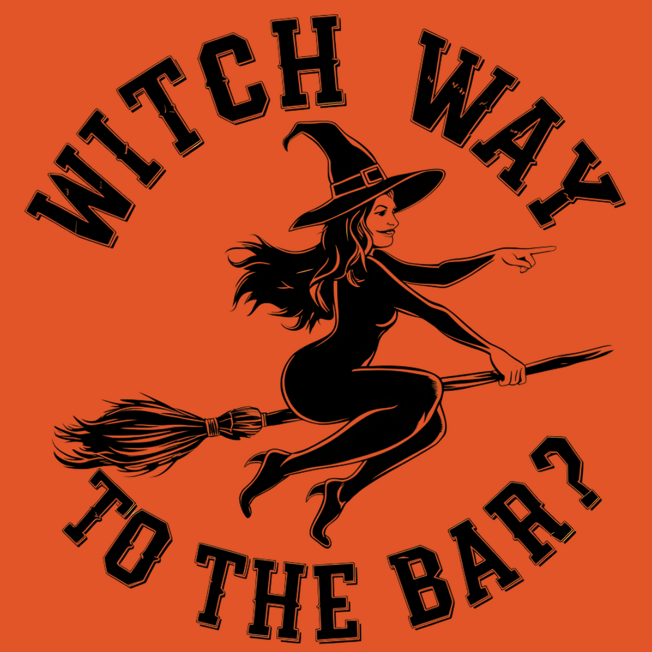 Witch Way To The Bar Funny Halloween Graphic Tee