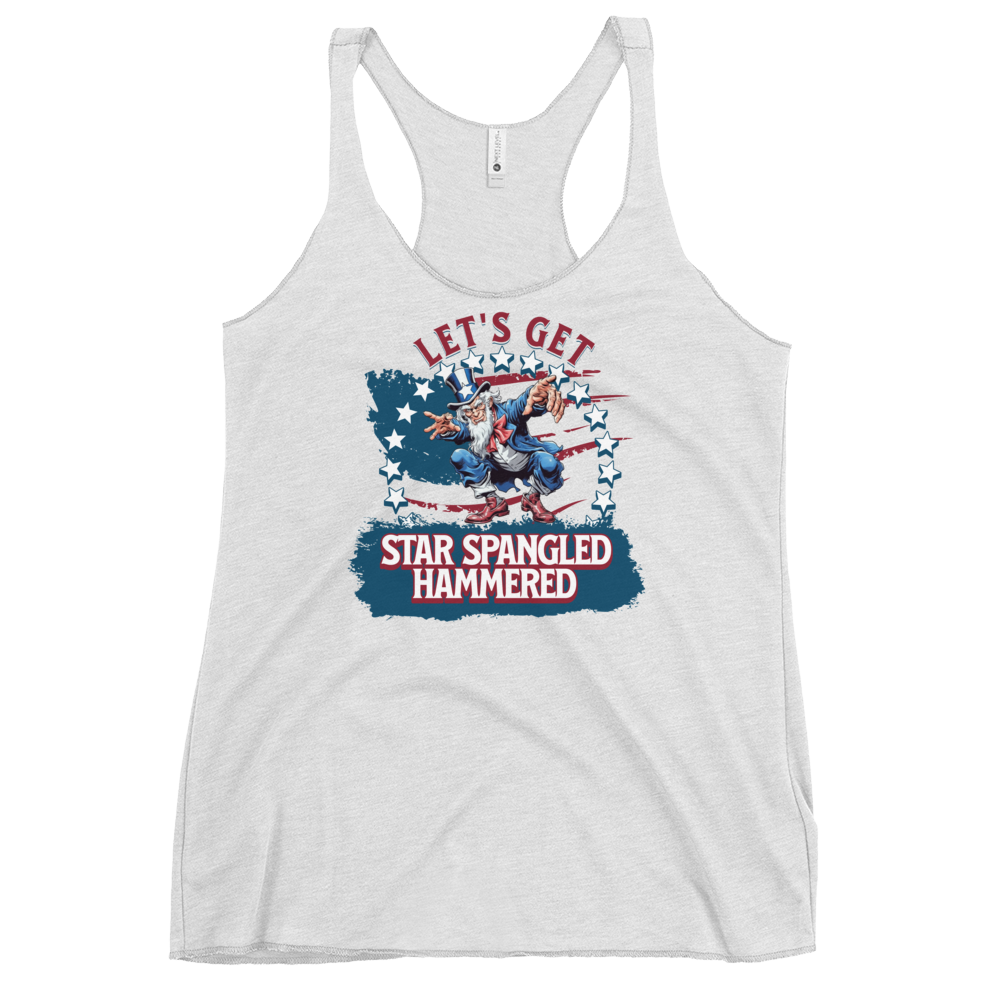 Let's Get Star Spangled Hammered Women's Racerback Tank