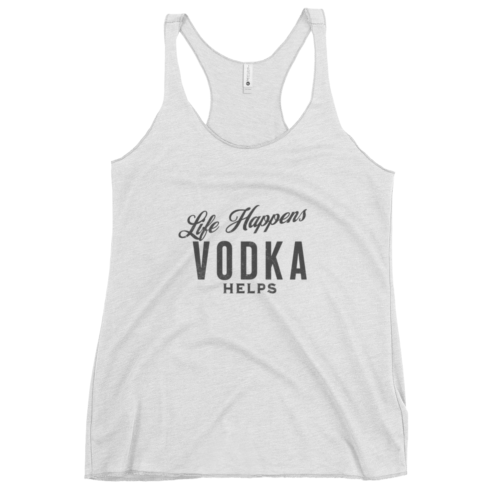 "Life Happens Vodka Helps Tank | Funny Drinking shirts" MENS,New,RACERBACK TANK,UNISEX,WOMENS Dayzzed Apparel