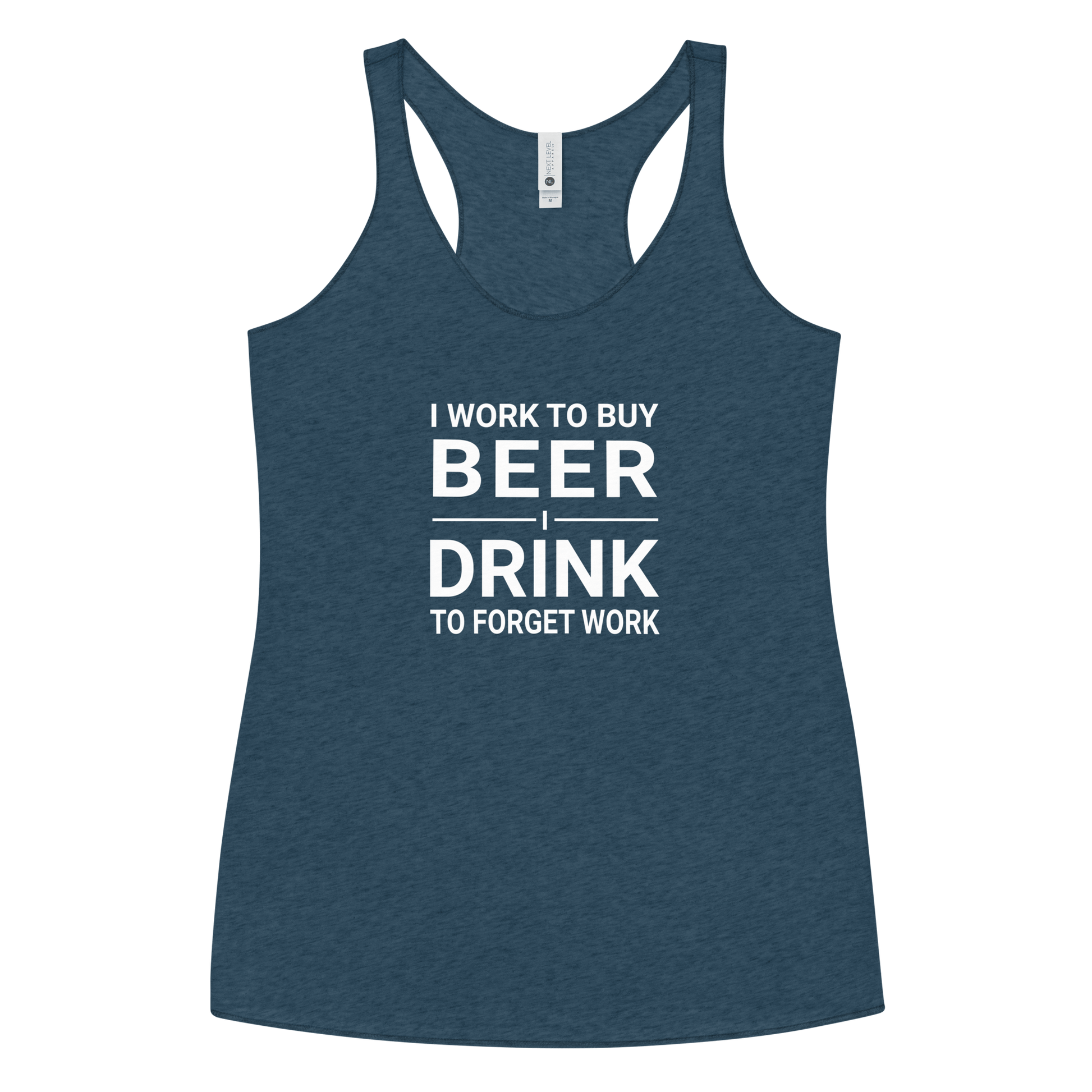 I Work to Buy Beer Tank - Women's Racerback | Soft & Edgy DRINKING,New,RACERBACK TANK,SPRING BREAK,WOMENS