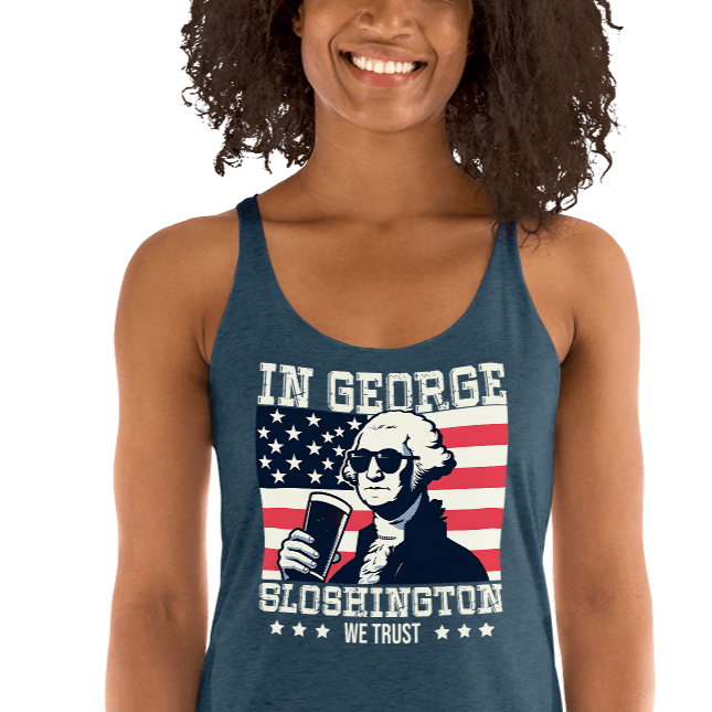 Celebrate with style in our In George Sloshington We Trust Tank for 4th of July. Perfect blend of patriotism & fun, lightweight for summer. Shop now!