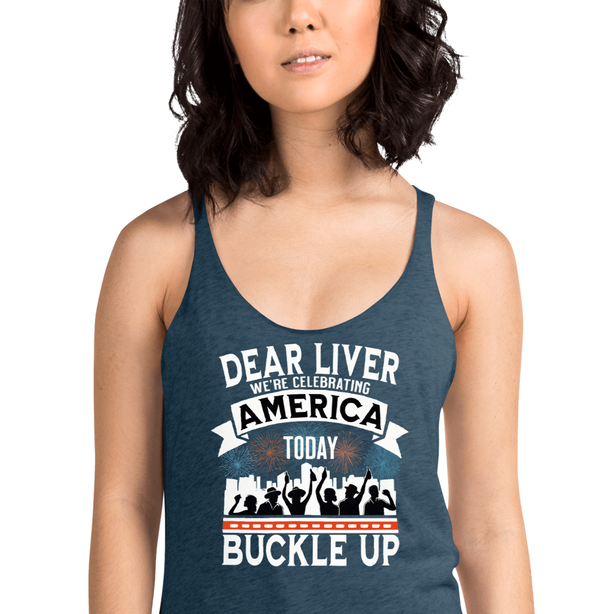 Dear Liver Celebrating America Racerback Tank