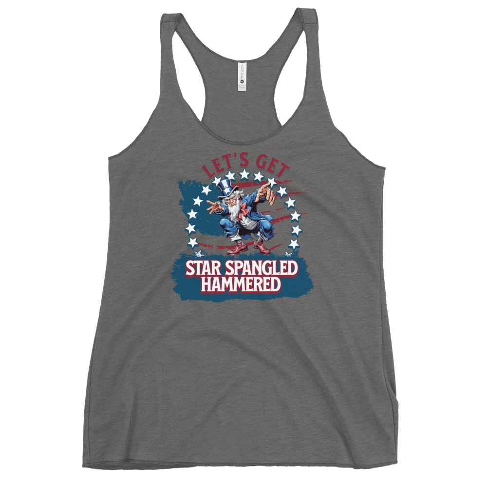 Let's Get Star Spangled Hammered Women's Racerback Tank