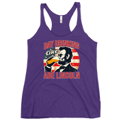 Get ready for July 4th with our Day Drinking Like Abe Lincoln Racerback. Perfect for BBQs & showing off your patriotic pride in style!