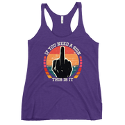 Discover the perfect blend of comfort and style with our If You Need a Sign Racerback Tank. Soft, lightweight, and form-fitting with raw edge seams.