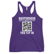 Customizable tank top for bartenders. Features a "Put the Tip In" phrase and a QR code for easy tipping. Ideal gift for bartenders.