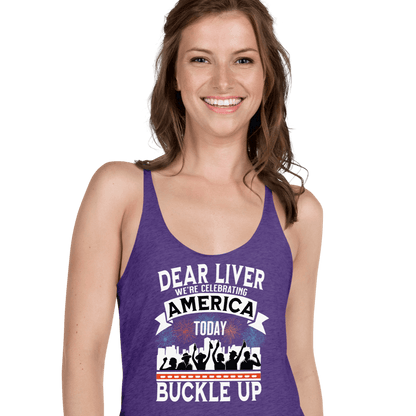 Dear Liver Celebrating America Racerback Tank