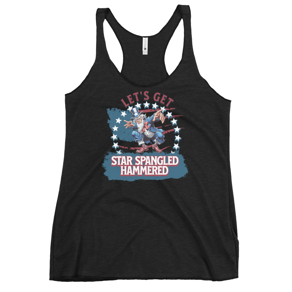 Let's Get Star Spangled Hammered Women's Racerback Tank