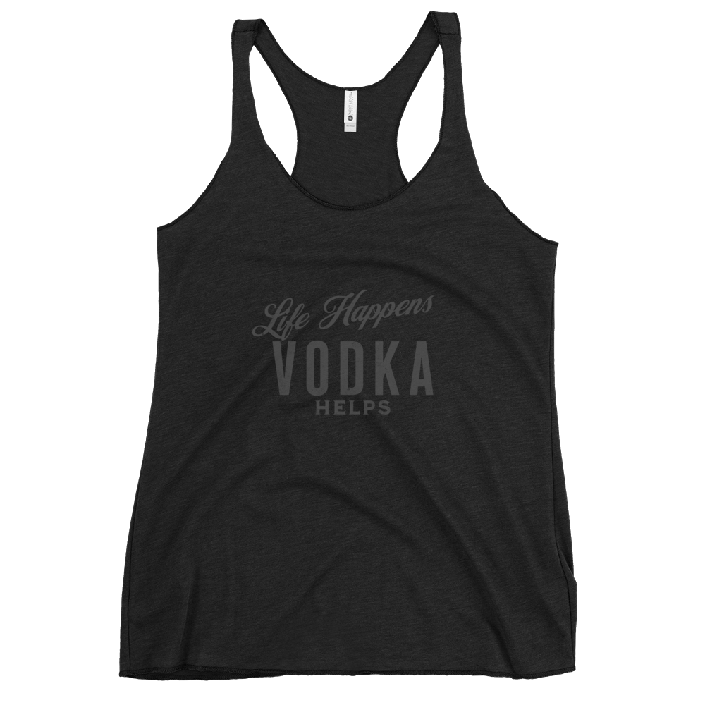 "Life Happens Vodka Helps Tank | Funny Drinking shirts" MENS,New,RACERBACK TANK,UNISEX,WOMENS Dayzzed Apparel