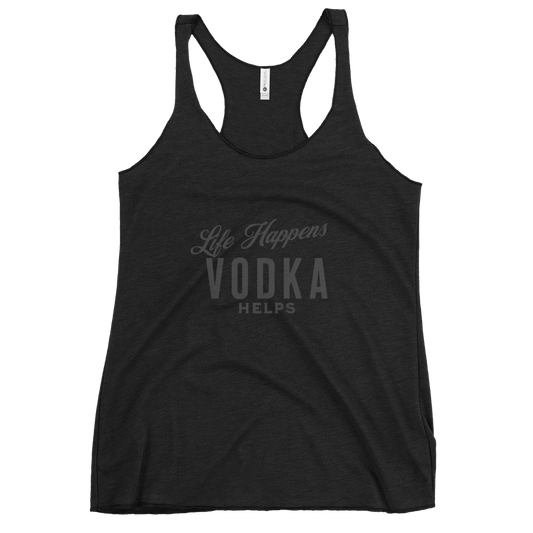 "Life Happens Vodka Helps Tank | Funny Drinking shirts" MENS,New,RACERBACK TANK,UNISEX,WOMENS Dayzzed Apparel