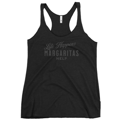 Life Happens Margaritas Help Racerback Tank for Women DRINKING,MARGARITAS,New,RACERBACK TANK,WOMENS Dayzzed Apparel