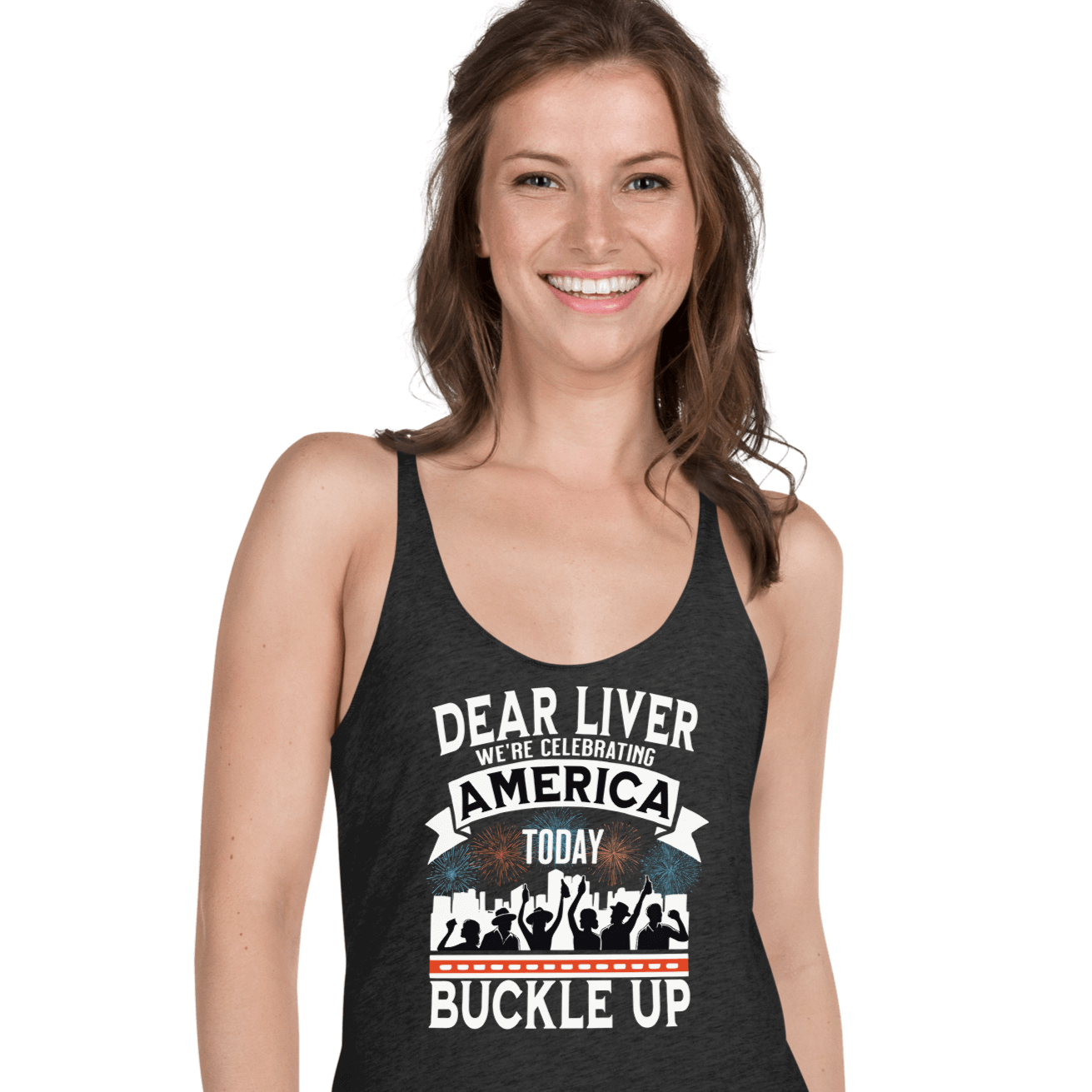 Dear Liver Celebrating America Racerback Tank