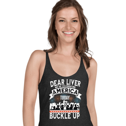 Dear Liver Celebrating America Racerback Tank