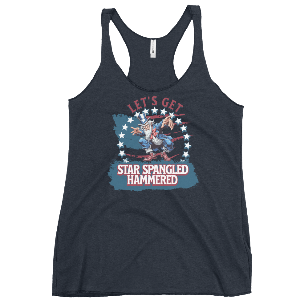 Let's Get Star Spangled Hammered Women's Racerback Tank