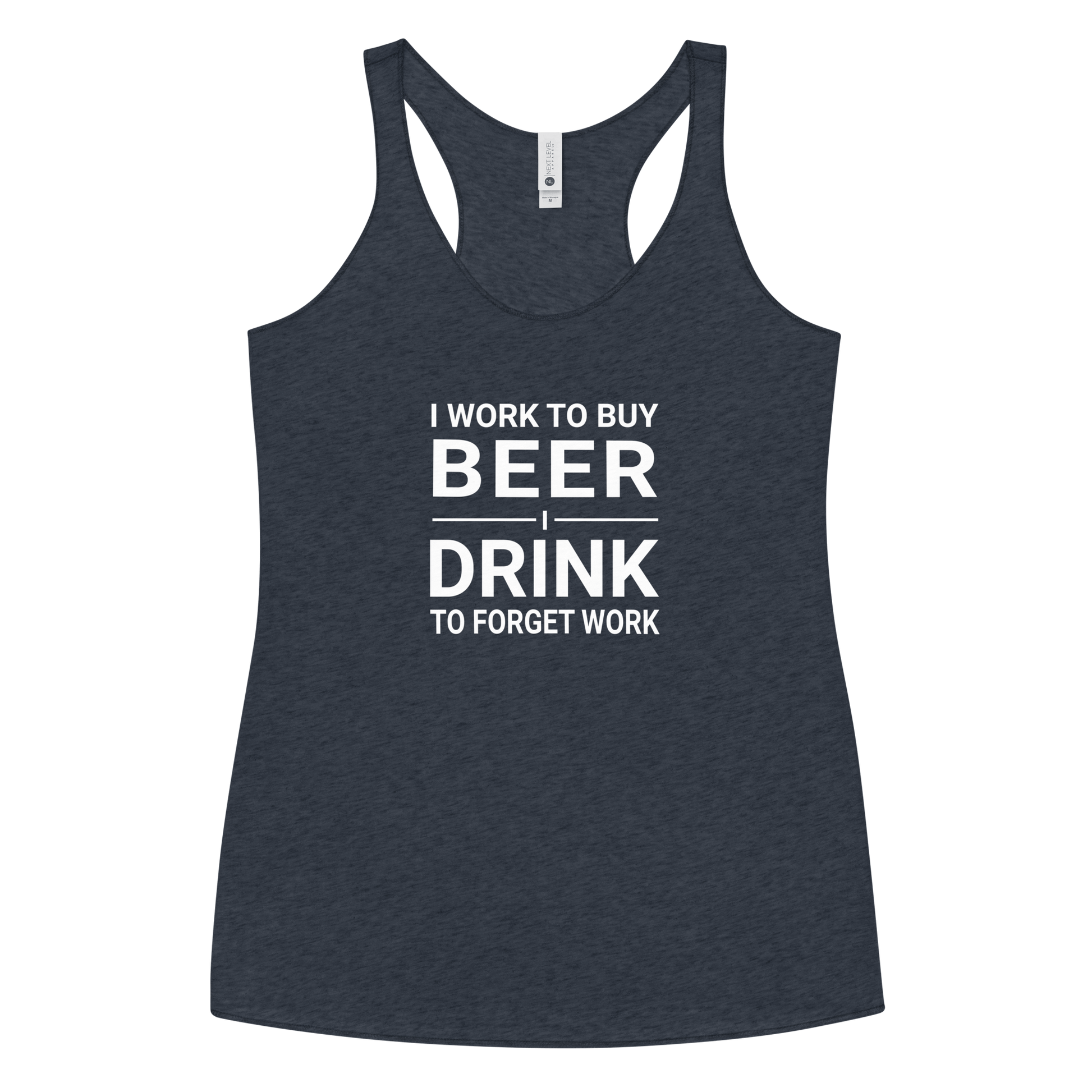 I Work to Buy Beer Tank - Women's Racerback | Soft & Edgy DRINKING,New,RACERBACK TANK,SPRING BREAK,WOMENS