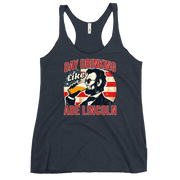 Get ready for July 4th with our Day Drinking Like Abe Lincoln Racerback. Perfect for BBQs & showing off your patriotic pride in style!