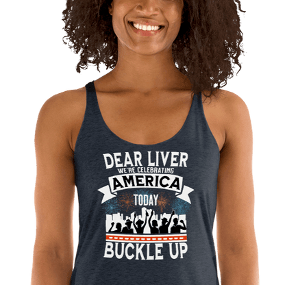 Dear Liver Celebrating America Racerback Tank