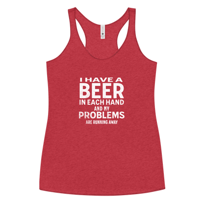 I Have a Beer in Each Hand Women's Racerback Tank