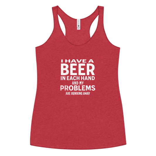 I Have a Beer in Each Hand Women's Racerback Tank