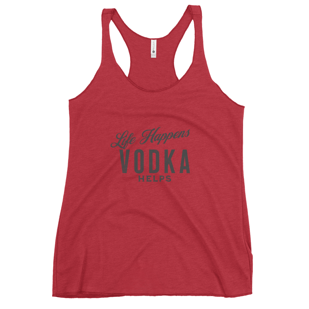 "Life Happens Vodka Helps Tank | Funny Drinking shirts" MENS,New,RACERBACK TANK,UNISEX,WOMENS Dayzzed Apparel