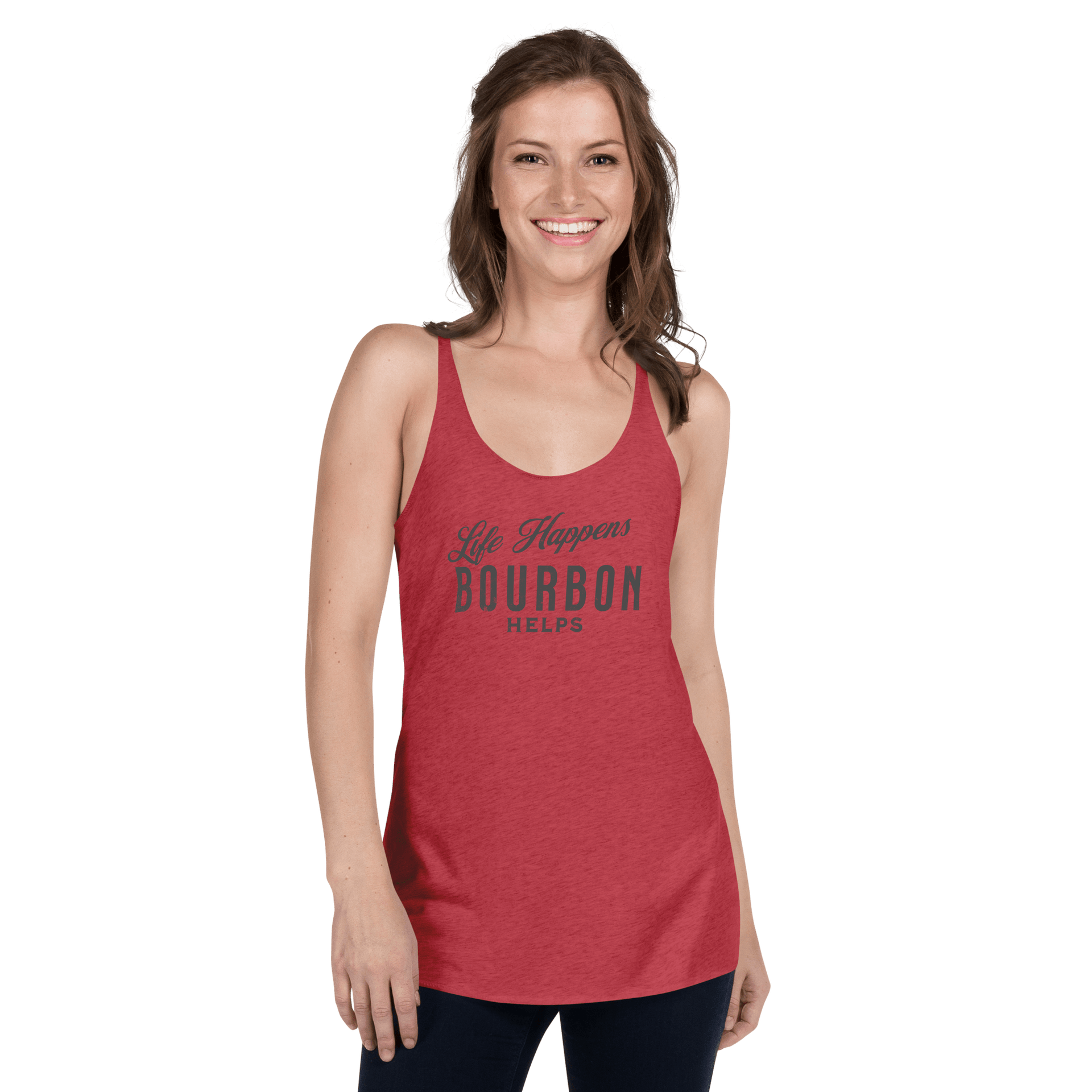 Life Happens Bourbon Tank | Women's Racerback BOURBON,DRINKING,New,RACERBACK TANK,WOMENS Dayzzed Apparel