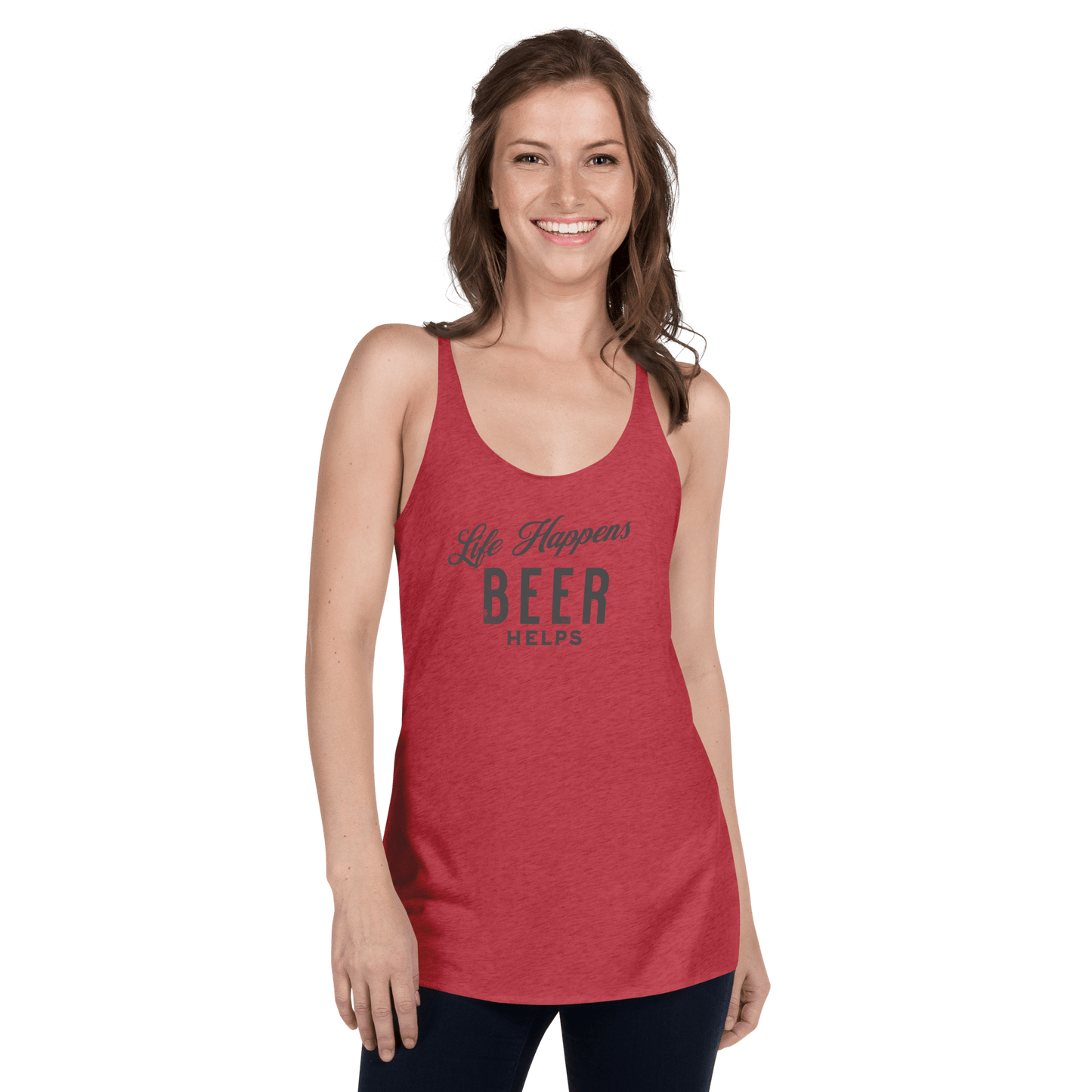 Life Happens Beer Helps Tank for Women | Comfy & Edgy BEER,DRINKING,New,RACERBACK TANK,WOMENS Dayzzed Apparel