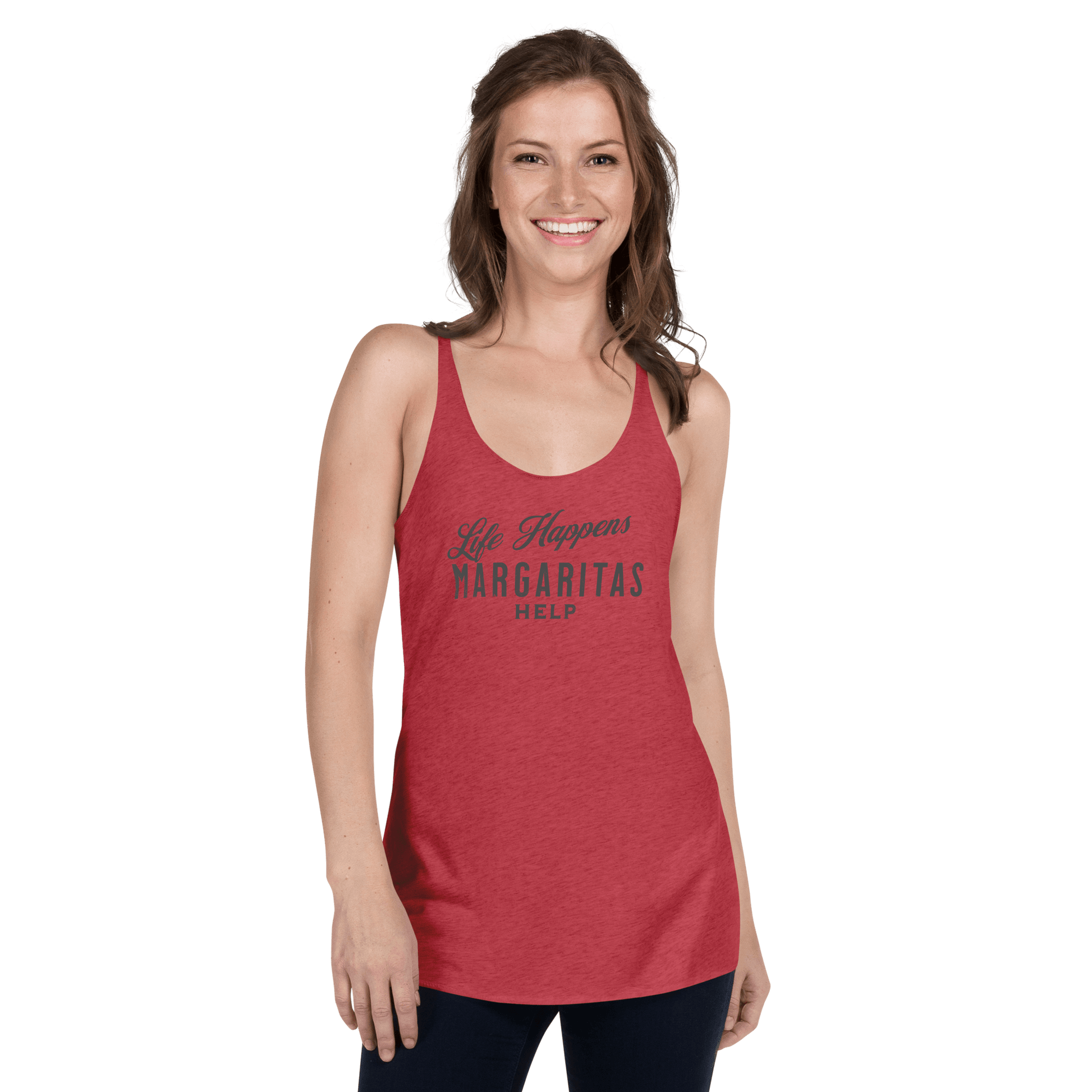 Life Happens Margaritas Help Racerback Tank for Women DRINKING,MARGARITAS,New,RACERBACK TANK,WOMENS Dayzzed Apparel