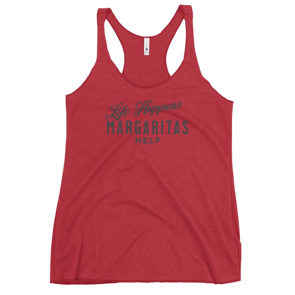 Life Happens Margaritas Help Racerback Tank for Women DRINKING,MARGARITAS,New,RACERBACK TANK,WOMENS Dayzzed Apparel