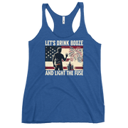 Let's Drink Booze and Light the Fuse Racerback Tank - Patriotic 4th of July Apparel