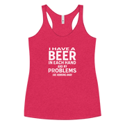 I Have a Beer in Each Hand Women's Racerback Tank