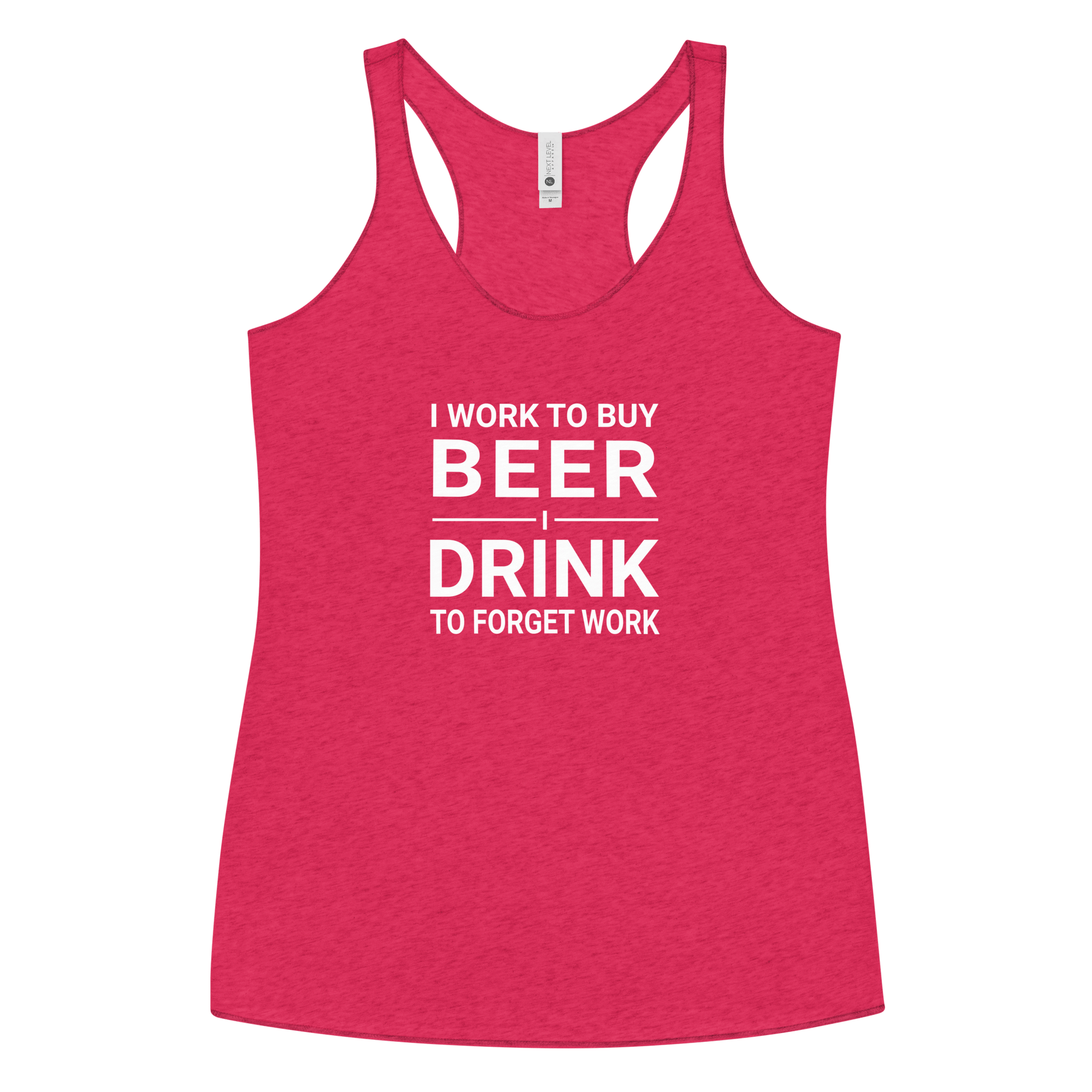 I Work to Buy Beer Tank - Women's Racerback | Soft & Edgy DRINKING,New,RACERBACK TANK,SPRING BREAK,WOMENS