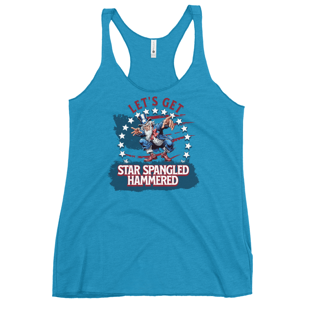 Let's Get Star Spangled Hammered Women's Racerback Tank