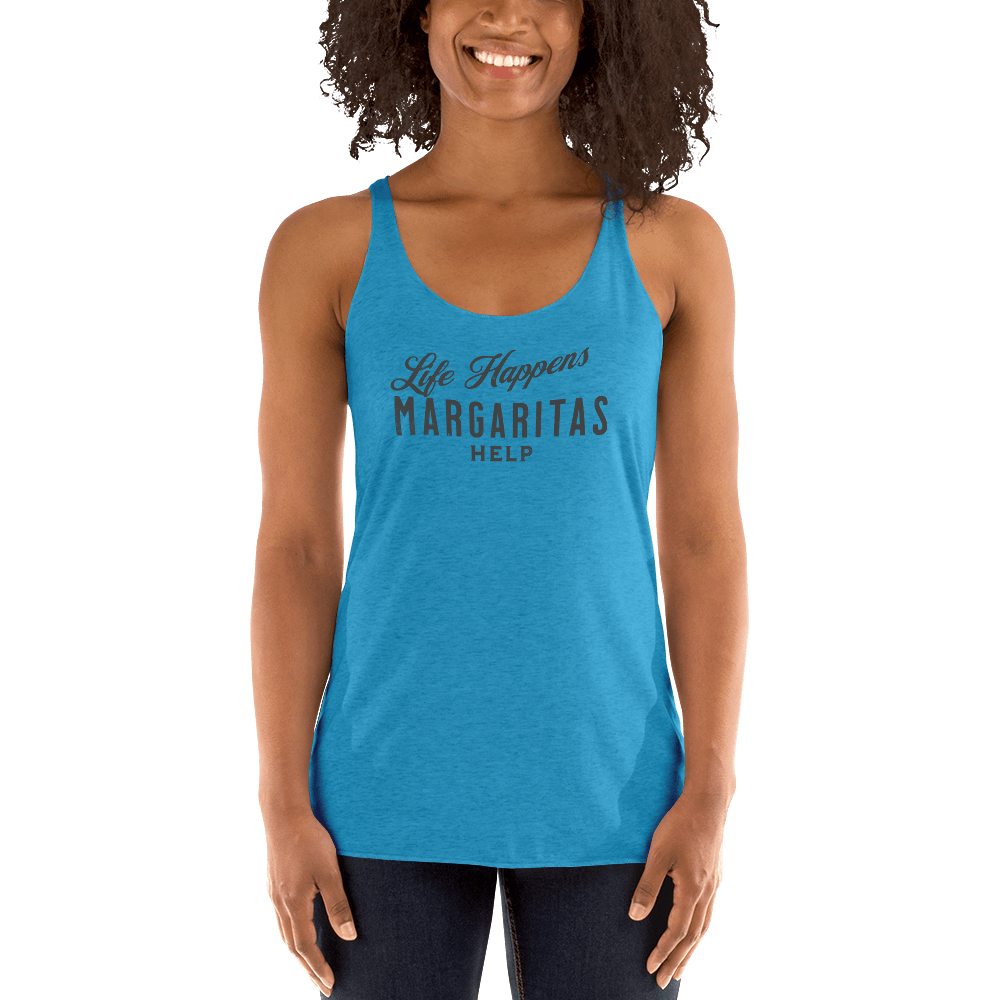 Life Happens Margaritas Help Racerback Tank for Women DRINKING,MARGARITAS,New,RACERBACK TANK,WOMENS Dayzzed Apparel