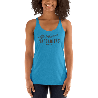 Life Happens Margaritas Help Racerback Tank for Women DRINKING,MARGARITAS,New,RACERBACK TANK,WOMENS Dayzzed Apparel