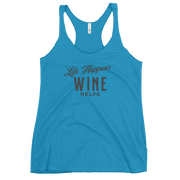 Life Happens Wine Helps Tank | Funny Women's ApparelDiscover our Life Happens Wine Helps racerback tank for women. Perfect blend of humor and comfort with a soft, lightweight design. Shop now!