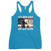 Let's Drink Booze and Light the Fuse Racerback Tank - Patriotic 4th of July Apparel